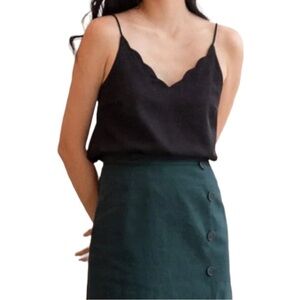 Monteau Scalloped Camisole Black Size M